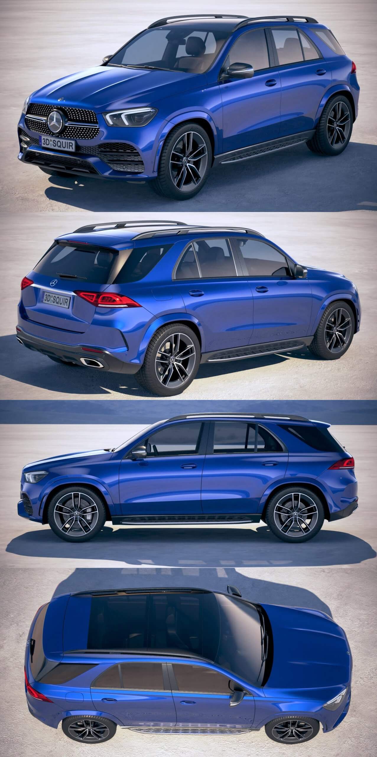 2020奔驰Mercedes Benz GLE AMG SUV汽车3D模型（OBJ,FBX,MAX,C4D,LWO）