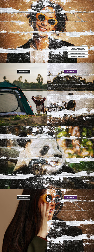 旧木制照片效果 (PSD)