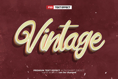 复古3D文本效果 (PSD)