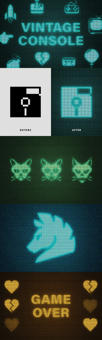 像素拱廊Photoshop效果 (PSD)