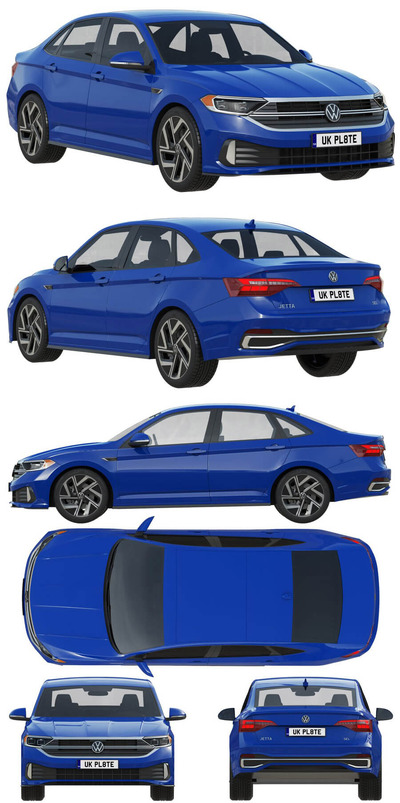 2022大众Volkswagen Jetta汽车3D模型（OBJ,FBX,MAX,C4D,LWO）