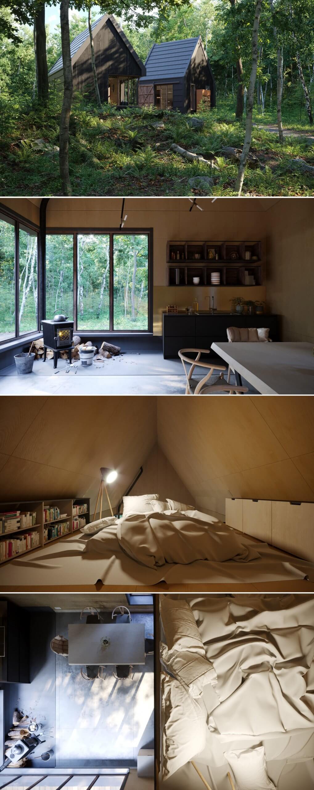 森林木屋室内和室外场景3D模型（MAX）