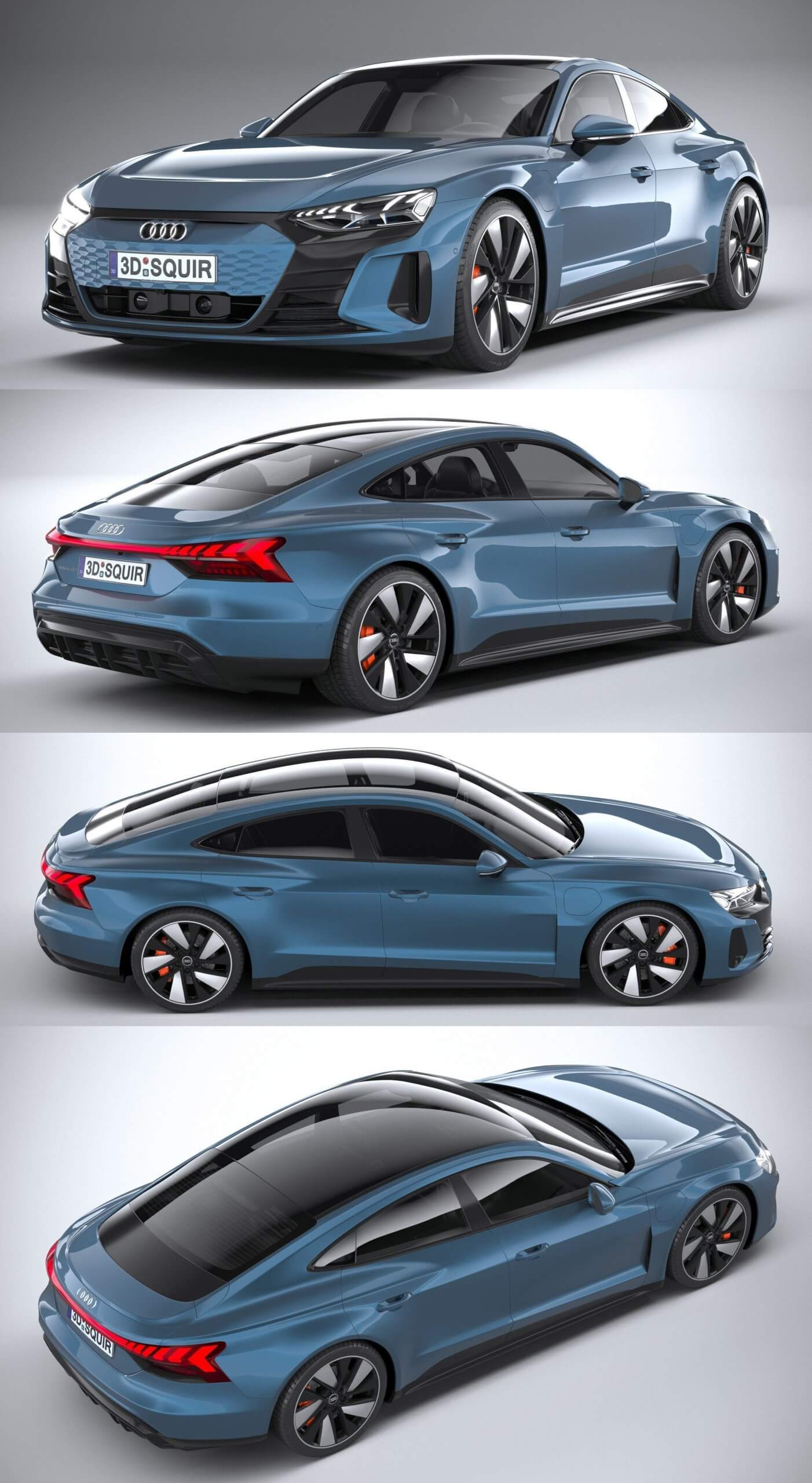 2022奥迪Audi e-tron GT quattro电动汽车3D模型（OBJ,FBX,MAX）