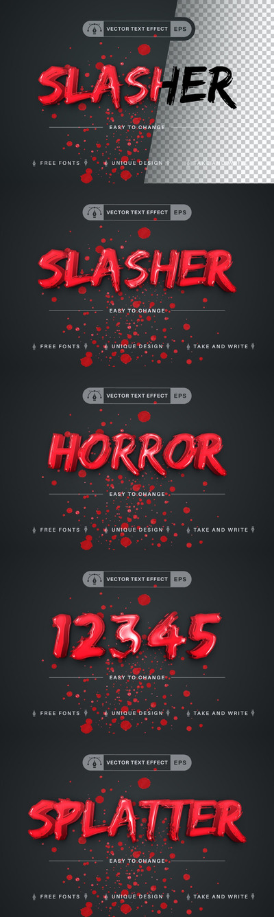 游戏风格-可编辑文本效果，字体样式 (AI,EPS)