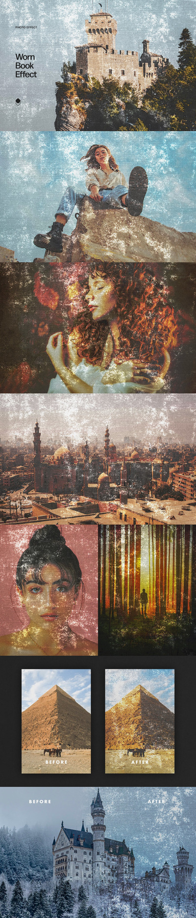 破旧的书本照片效果 (PSD)