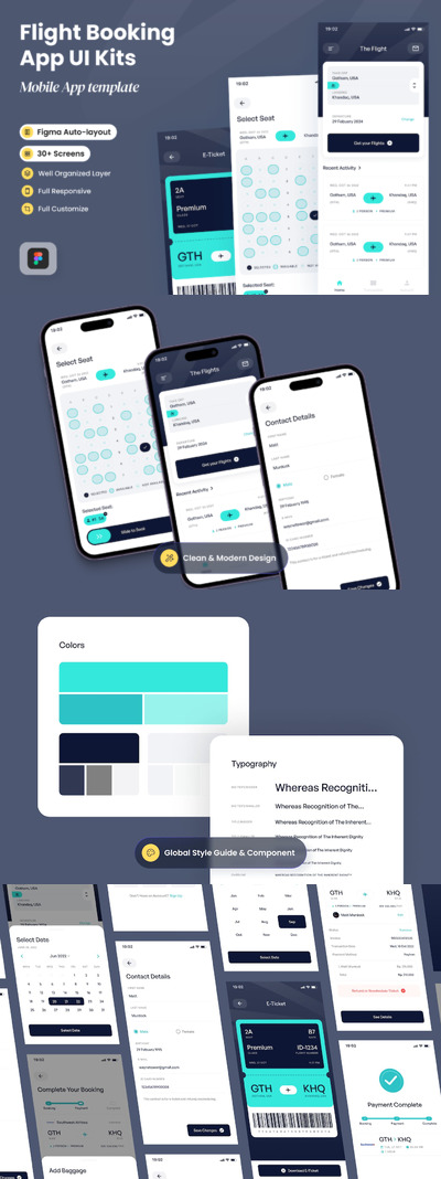 航班-航班预订应用APP UI KIT (FIG)