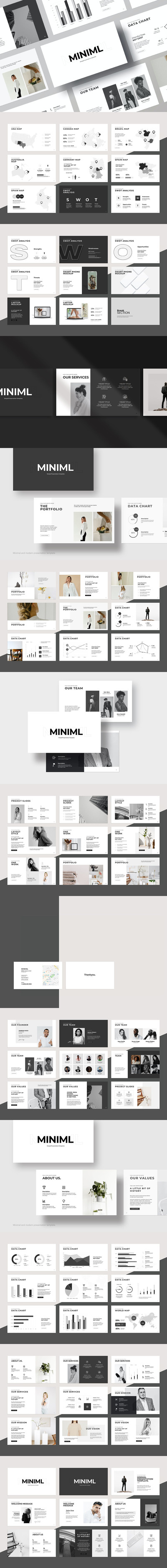 黑白极简演示ppt模板 (PPTX)