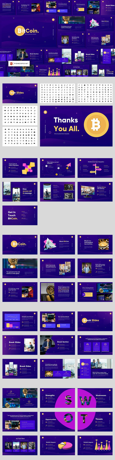 比特币 - 加密货币主题ppt模板 (PPT,PPTX)