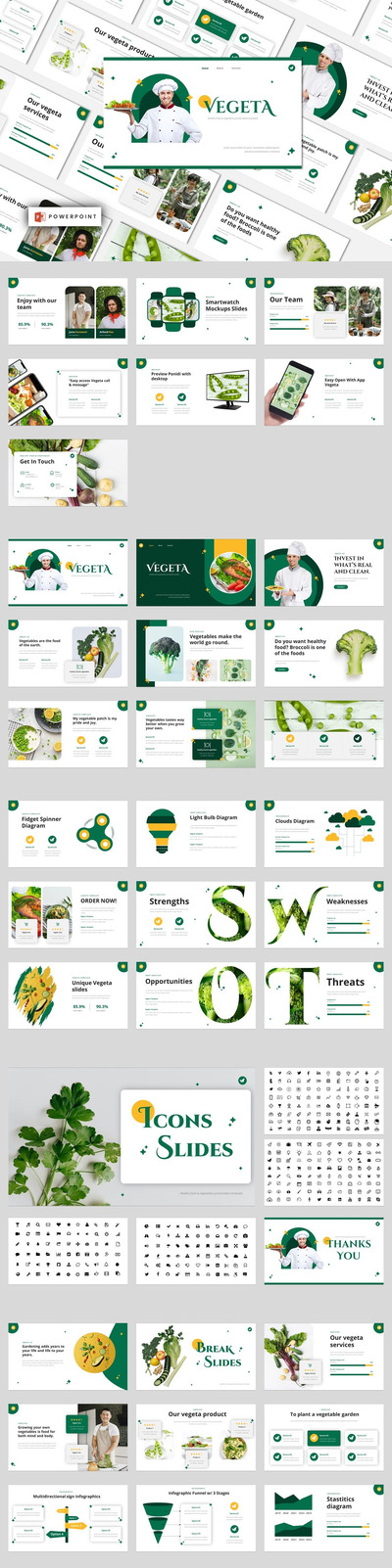 健康蔬菜食品ppt模板 (PPT,PPTX)