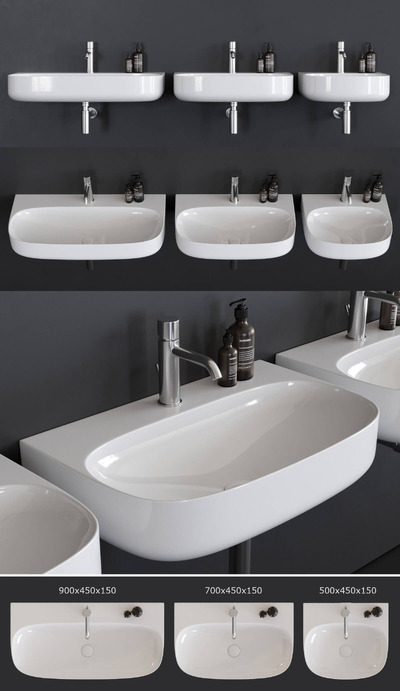 Scarabeo Moon系列陶瓷脸盆3D模型（FBX,MAX）