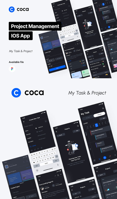 项目管理-我的任务任务管理APP UI KIT (FIG)