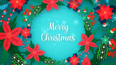冬青花环圣诞祝福视频AE模板 (aep)