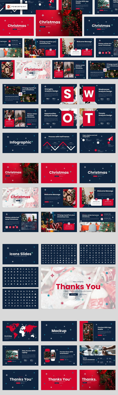 圣诞快乐活动庆祝Powerpoint模板 (PPTX,PPT)