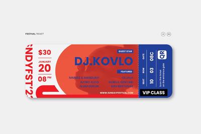 节日活动门票设计模板 (EPS,AI)