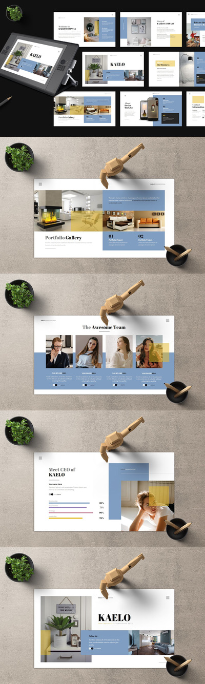 室内设计作品展示ppt模板 (PPTX,PPT)