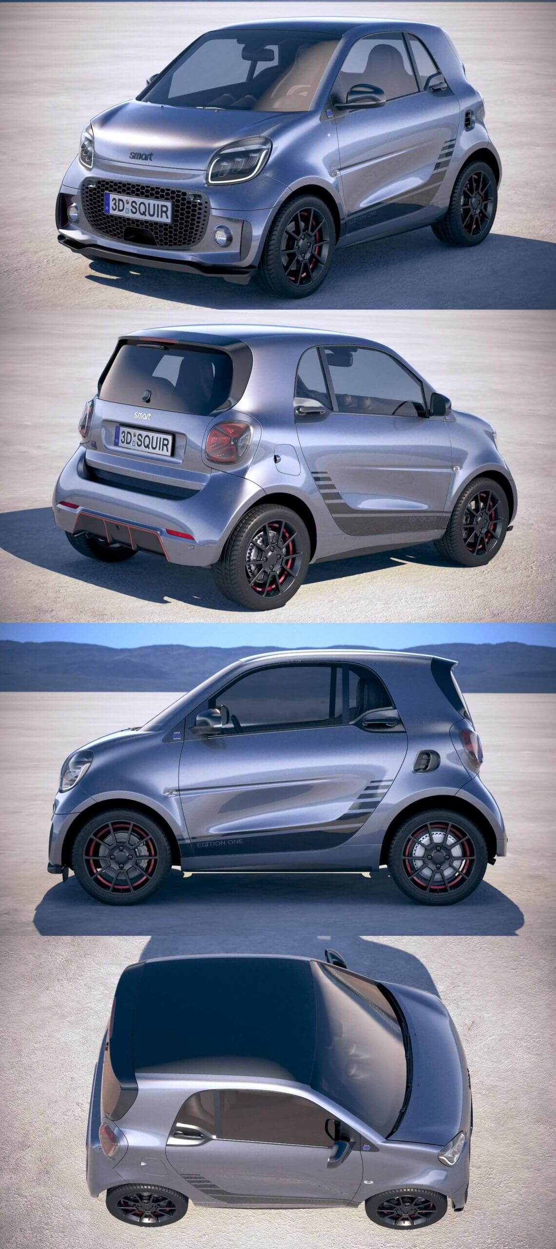 2020Smart EQ Fortwo小型汽车3D模型（OBJ,FBX,MAX）