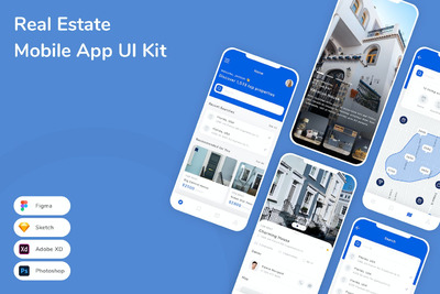 房地产移动应用APP UI KIT  (FIG,PSD,SKETCH,XD)