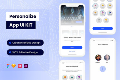 个性化移动应用APP UI KIT  (FIG,SKETCH,XD)