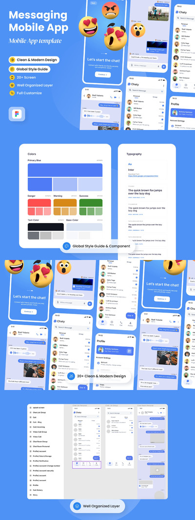 聊天-聊天和消息应用APP UI KIT  (FIG)