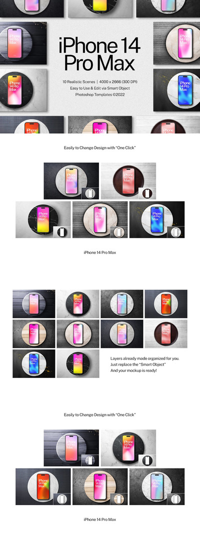 iPhone 14 Pro苹果手机样机 (PSD)