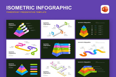 等距信息图表套件ppt模板 (PPTX)
