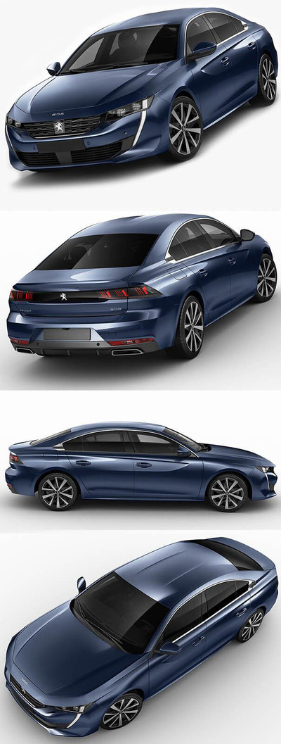 2019标志Peugeot 508 Allure汽车3D模型（FBX,MAX）