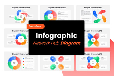 4色图表数据展示PPT模板 (PPTX)