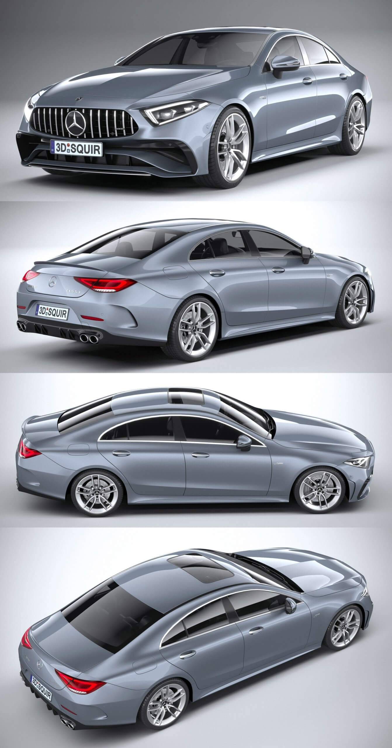 2022奔驰Mercedes-Benz CLS AMG汽车3D模型（OBJ,FBX）