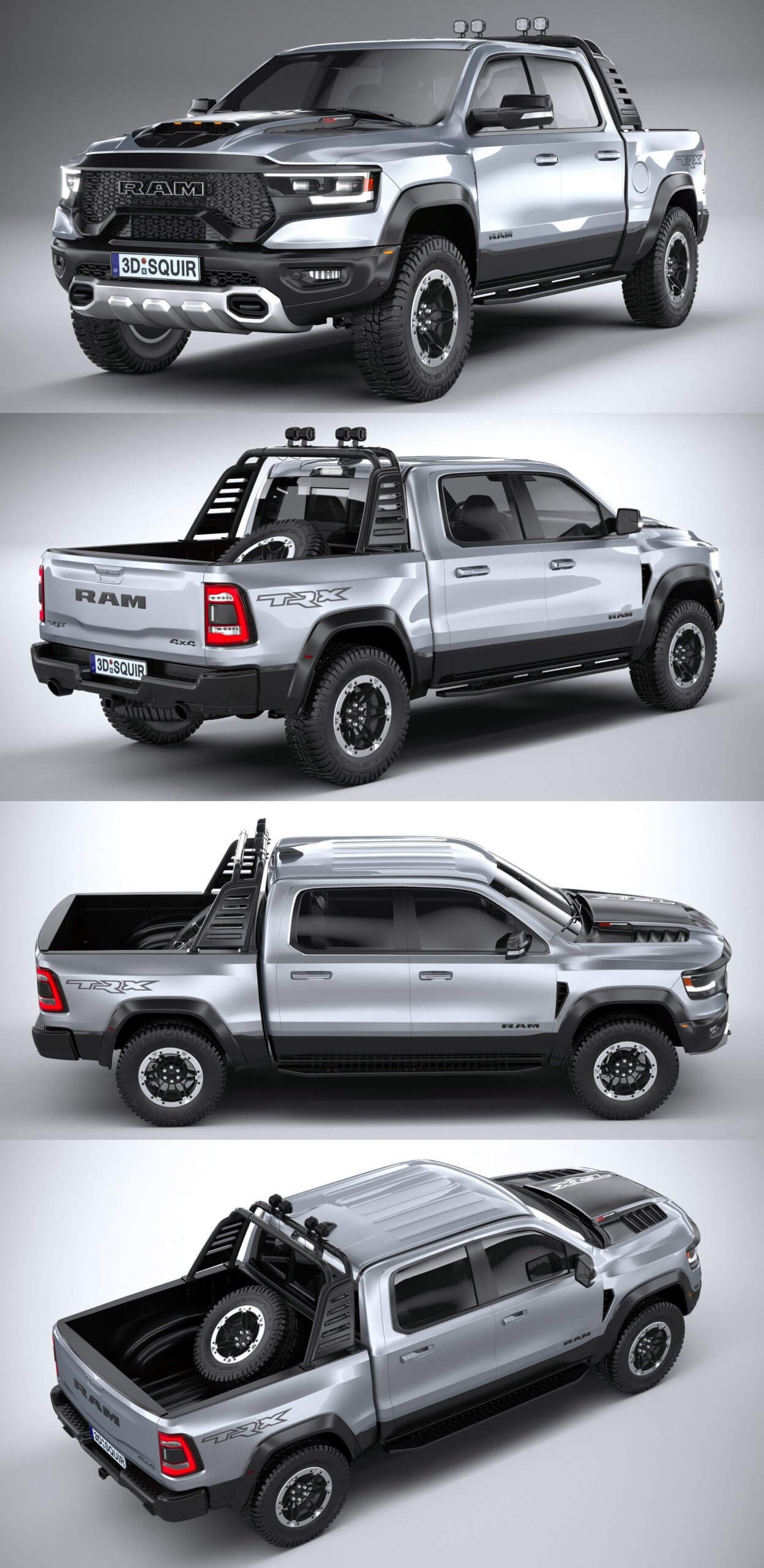 2021 Ram 1500 TRX皮卡车3D模型（OBJ,FBX）