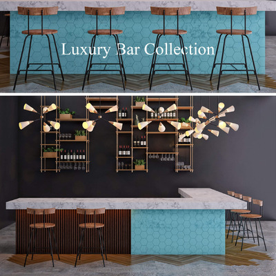 豪华酒吧吧台 精致吧台3D模型（OBJ,MAX）