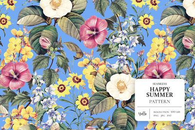 夏季花卉图案 (JPG,PNG)
