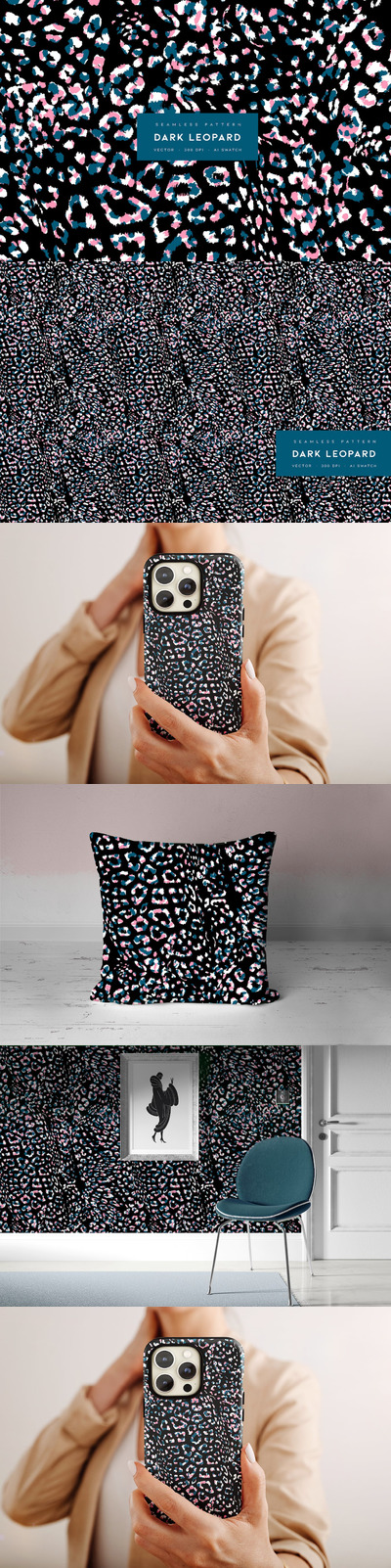 深色背景的碎花图案 (AI,EPS,JPG)