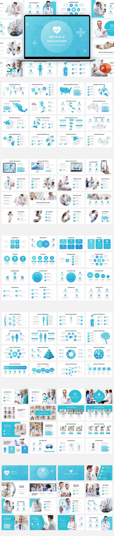 医疗保健宣传材料ppt模板 (PPTX)