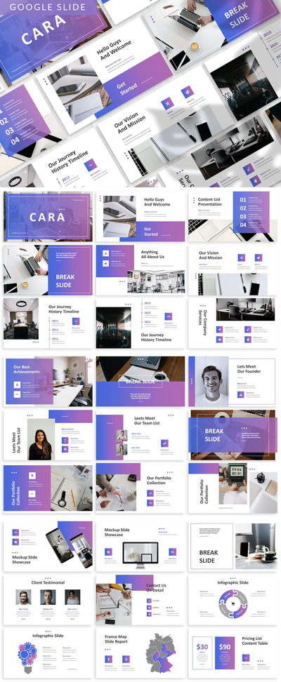 简洁风格商业谷歌Google幻灯片模板 (PPTX)