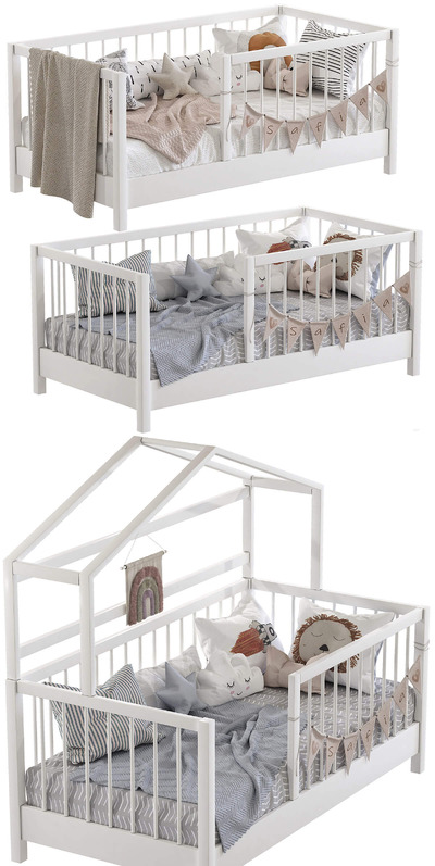 木屋形婴儿床3D模型（OBJ,MAX）