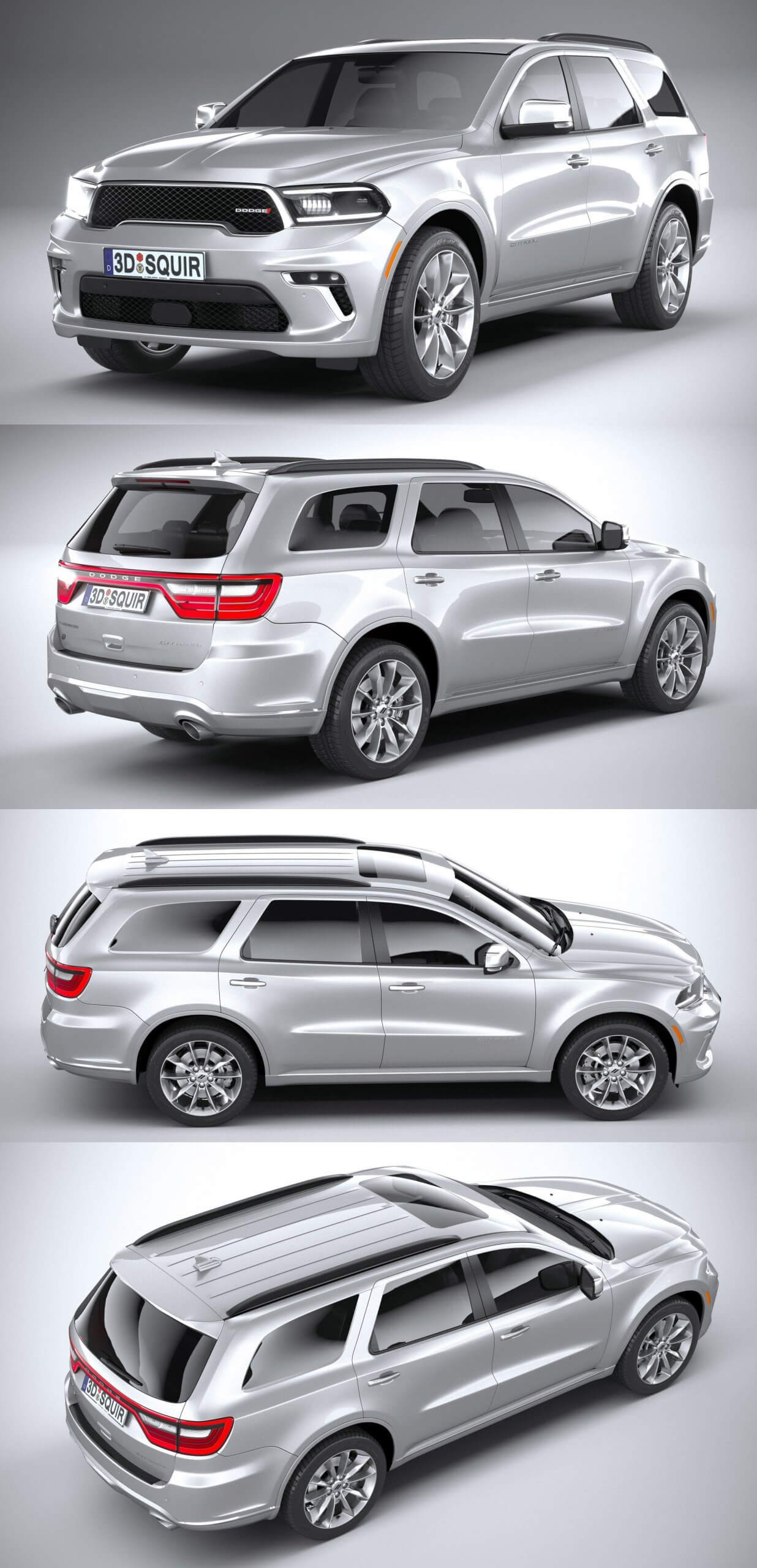 2021道奇Dodge Durango SUV汽车3D模型（OBJ,FBX,MAX）