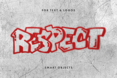 街道涂鸦PS图层样式文本效果 (PSD)