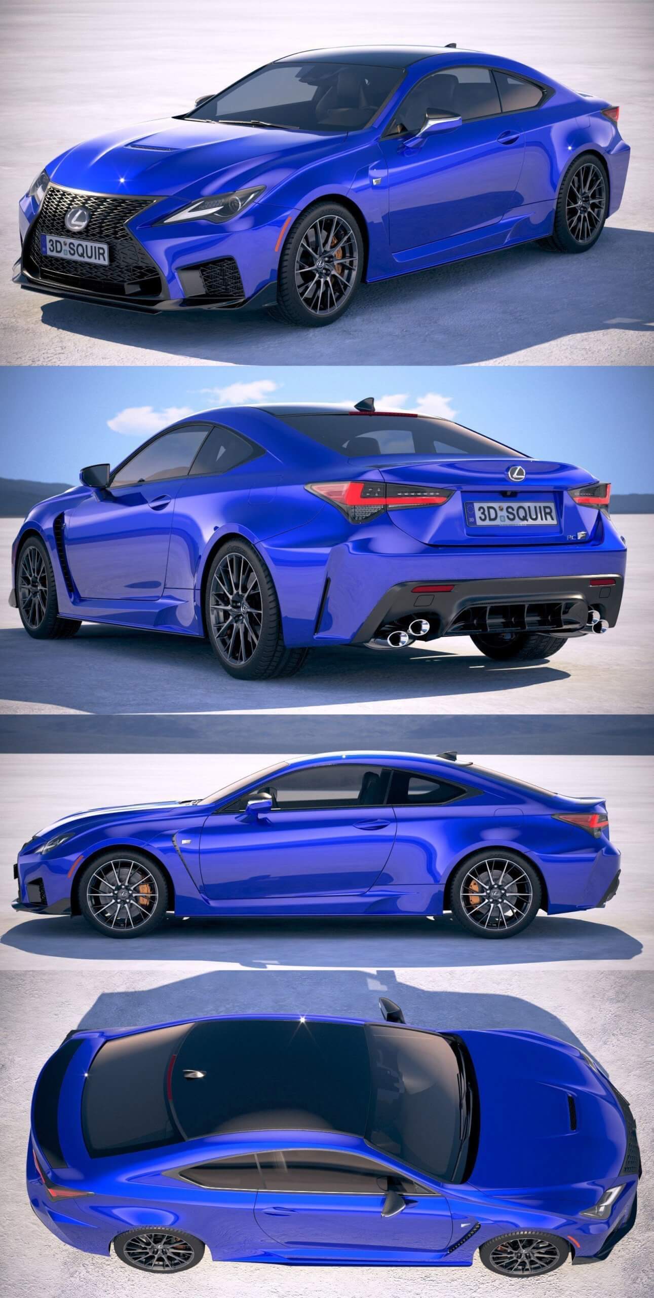 2020雷克萨斯Lexus RC F跑车3D模型（OBJ,FBX,MAX）