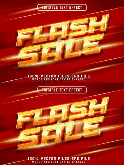 闪电风格可编辑文本效果 (EPS)