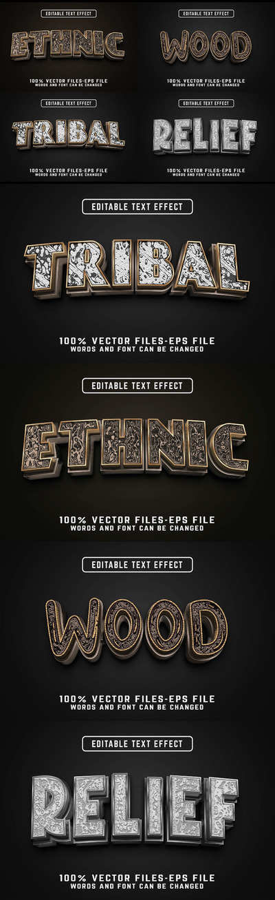 奢华风格可编辑文本效果 (EPS)