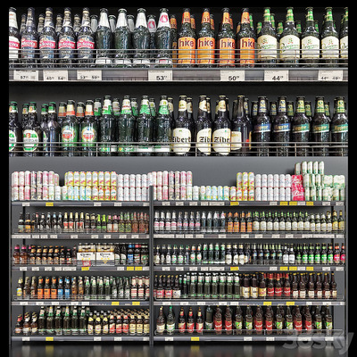 摆满啤酒的货架3D模型（FBX,MAX）