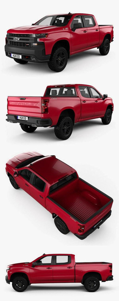 2018雪佛兰Chevrolet Silverado 1500 LT Z71皮卡车3D模型（OBJ,FBX,MAX,C4D,LWO）