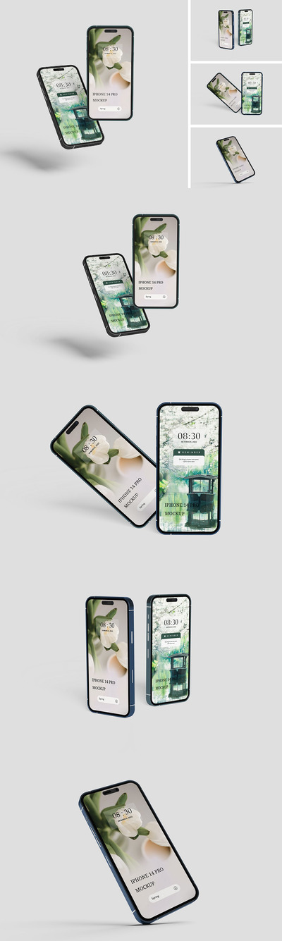 🔴高品质的iPhone 14 Pro Max APP UI样机展示模型mockups