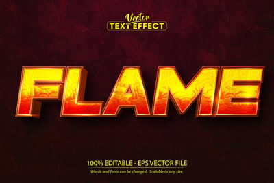 火焰-可编辑文本效果，Ai矢量卡通字体样式 (EPS,AI)