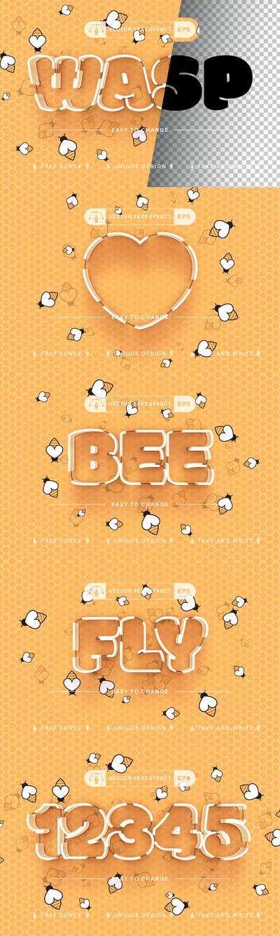 海报风格可编辑文本效果Ai矢量字体样式 (AI,EPS)