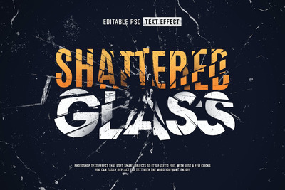 碎玻璃PS文本效果 (PSD)