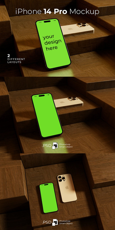 🔴高品质的iPhone 14 Pro APP UI样机展示模型mockups展示模型