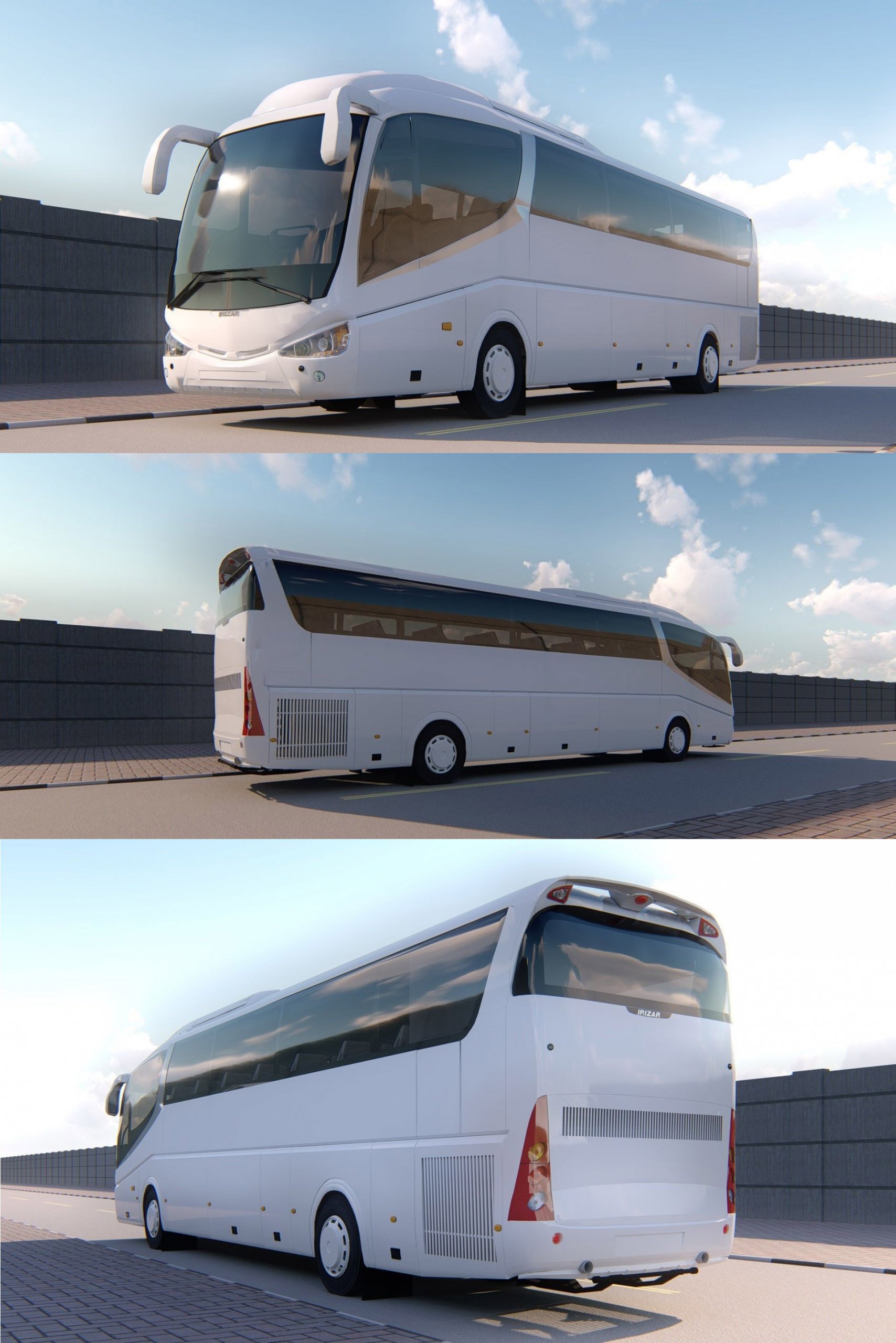 Irizar巴士low poly 3D模型（OBJ,FBX,BLEND）