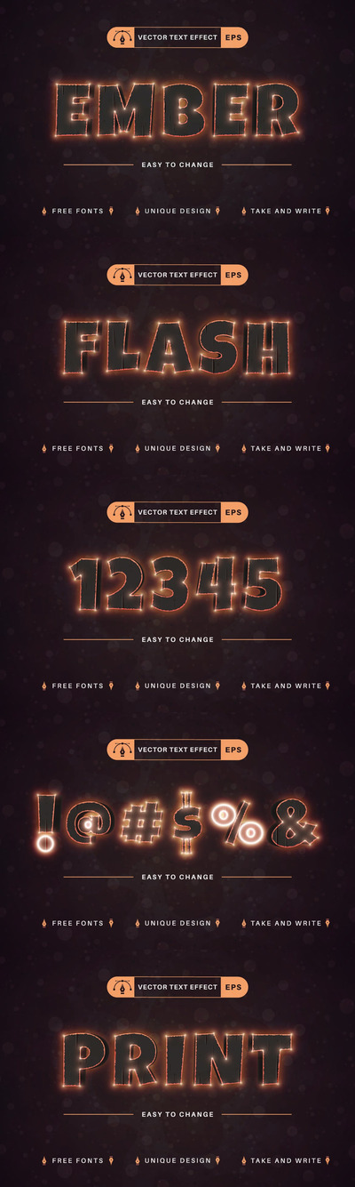 海报创意酷炫Ai矢量字体样式 (AI,EPS)