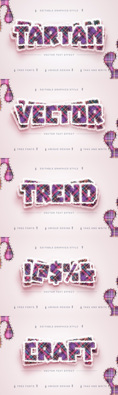 鞑靼纺织品-可编辑文本效果，字体样式 (AI,EPS)